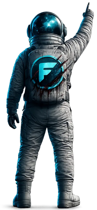 Felipe Gimenez — ilustração de astronauta com o logo